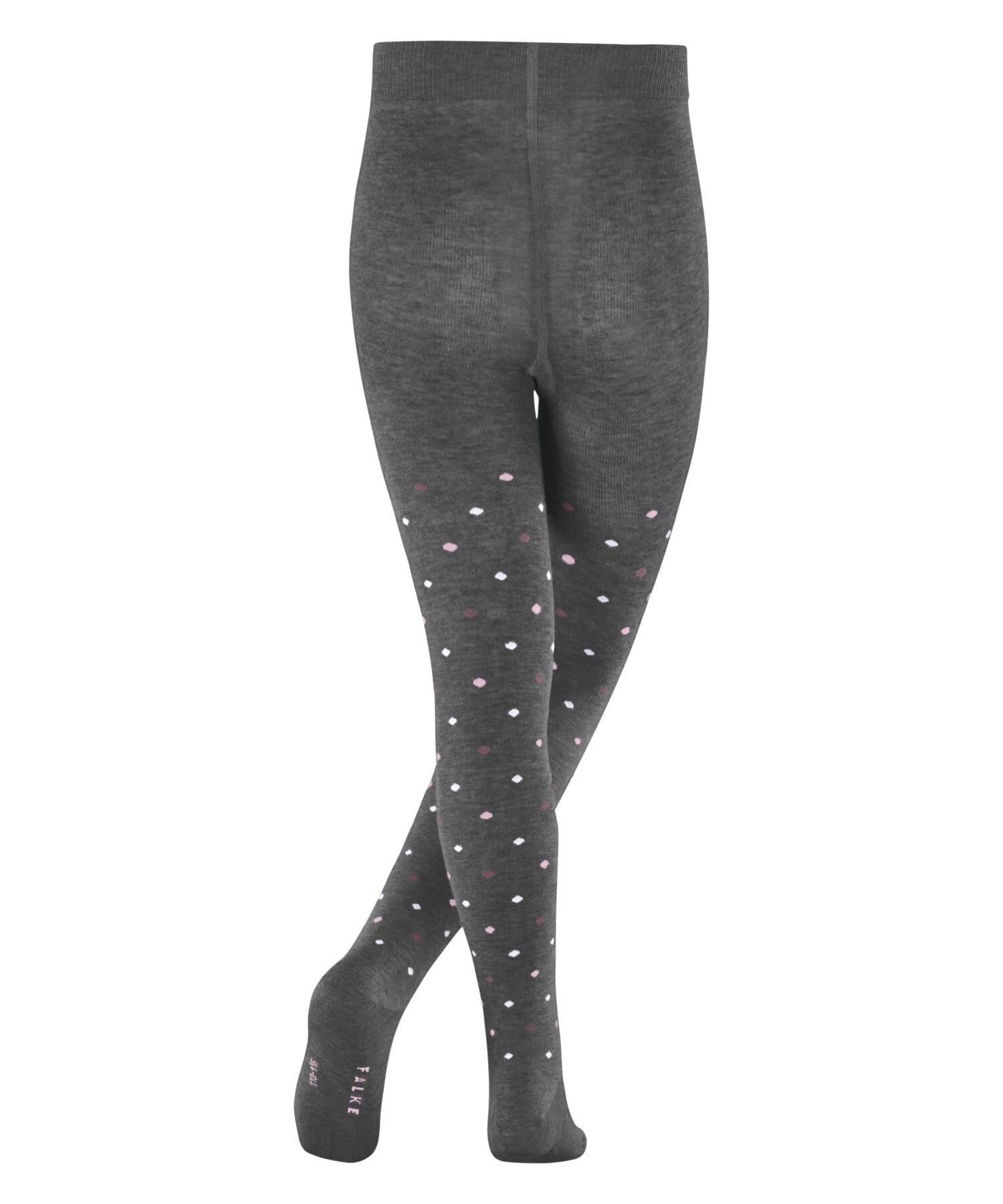 FALKE Uniseks - dzieci Rajstopy Multidot K Ti bawełna grube z wzorem 1 Para, Szary Light Grey Melange 3390, 134-146