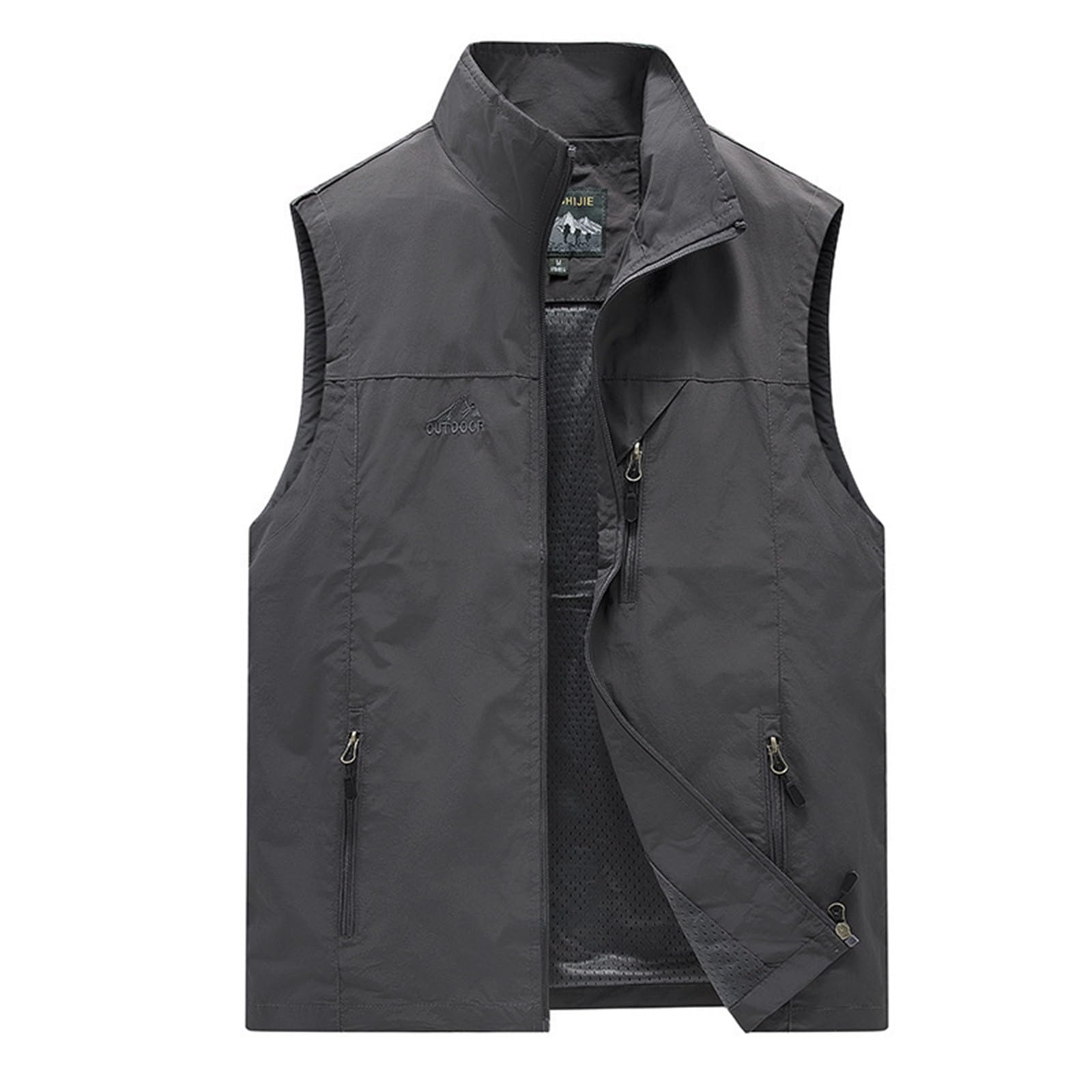 Generisch Sommerweste Herren Leicht Outdoor - Sommer Weste Arbeitsweste Sportlich Elegant Mit Vielen Taschen Funktionsweste Arbeit Übergrößen Herrenweste