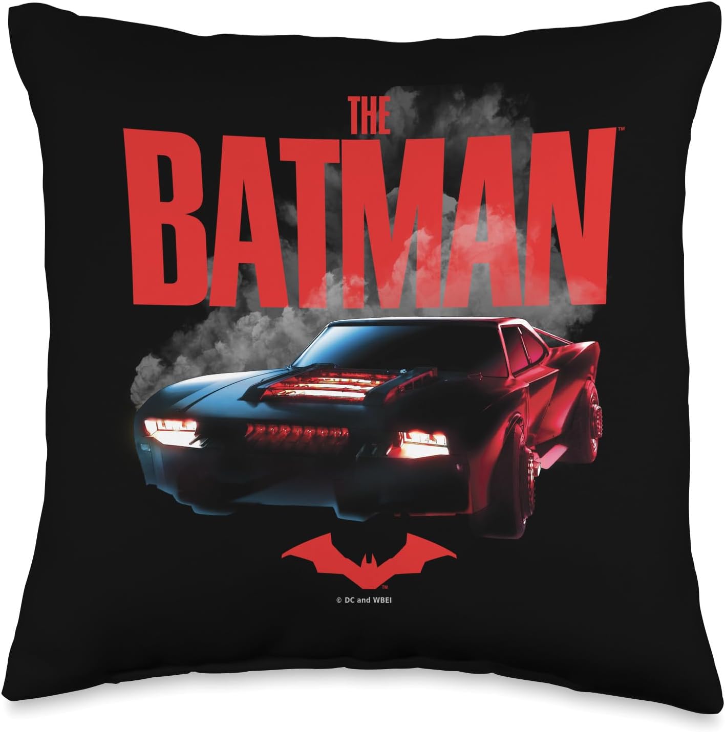 The Batman Batmobile Throw Pillow