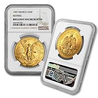 Vista 1 de 1947 Moneda de Oro Mexicano de 50 Pesos de 37.5 Gr AGW 1.2057 oz de Oro Puro Sin Circular (BU) - Moneda de 50 MXN NGC BU