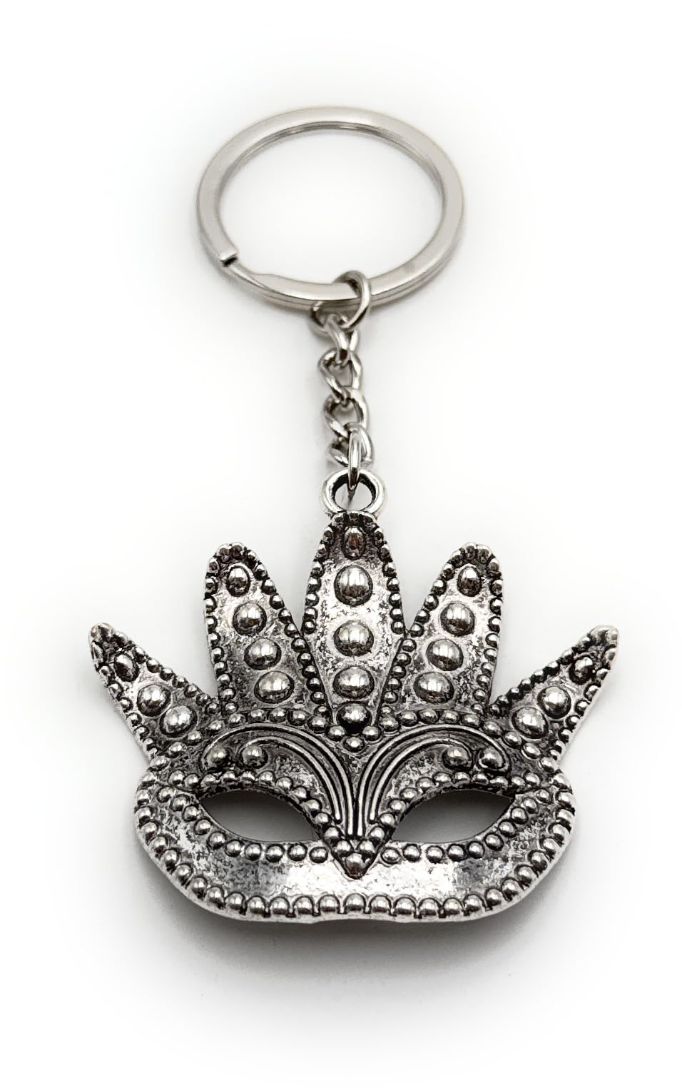 H-Customs Unisex Silver Venetian Mask Keychain Pendant Made Of Metal