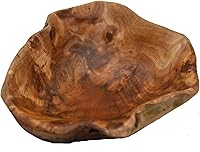 JFFLYIT Handmade Root Carved Fir Wood Bowl 12-14" - Natural Rustic Serving Bowl for Fruit, Salads, Candy & Farmhouse Decor