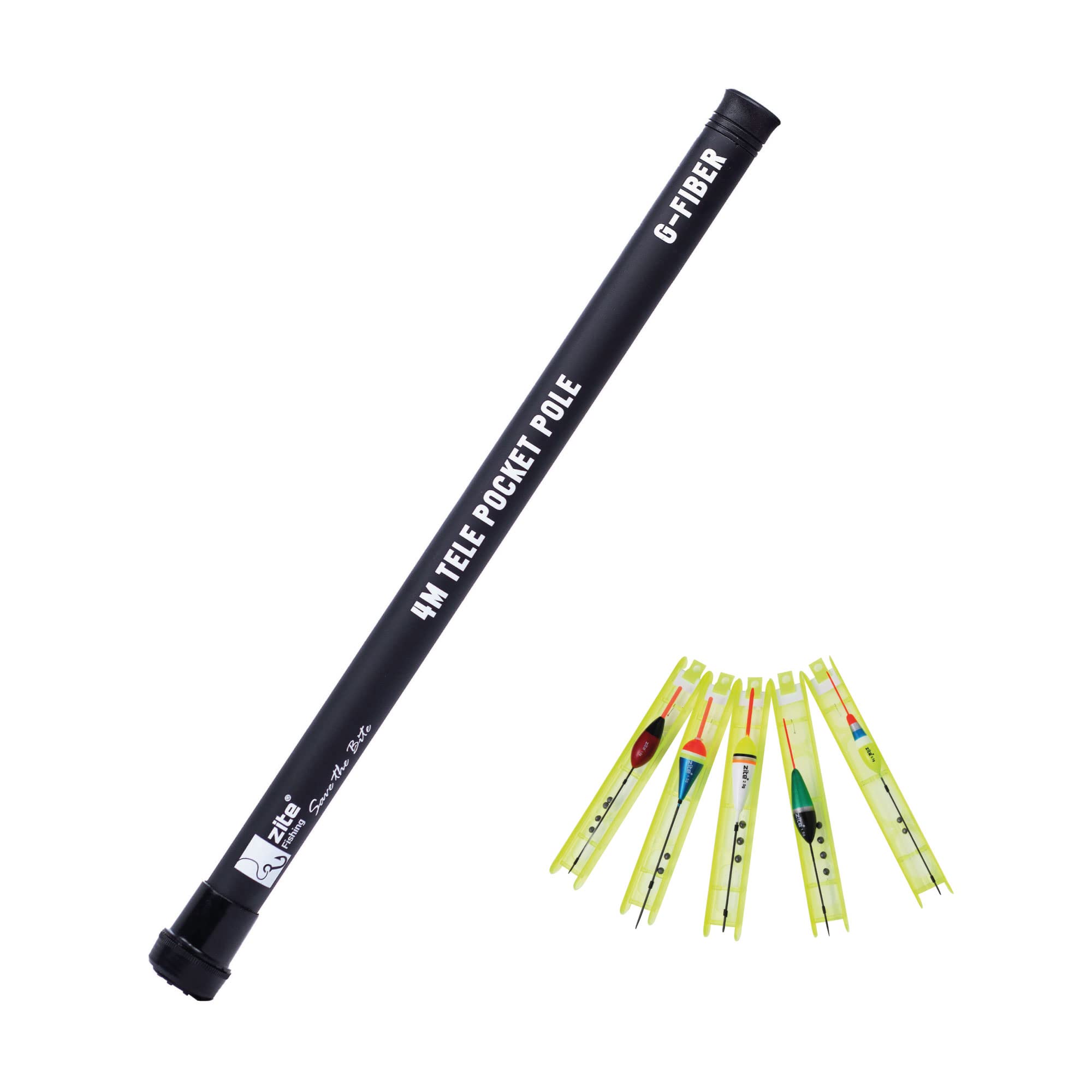Zite Fishing Stipprute 4m - Stippangel Stippe Teleskop-Rute Glasfaser-Material - Pocket Format Stipp-Angel Kinder-Angel + 5 Stück Fertigangel Set 0,5-2g I Teleskop Angel, Teleskopangel, Teleskoprute