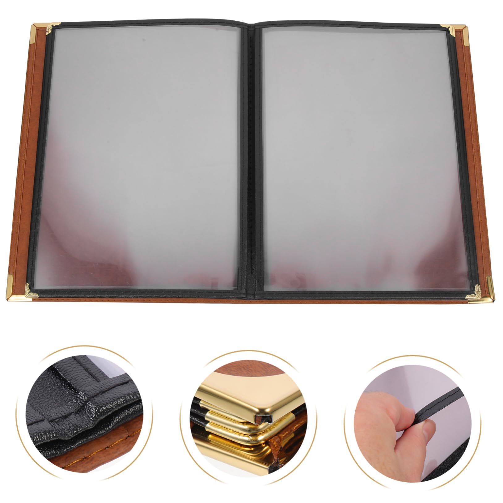 Mikikit 2 Piezas Funda Transparente para Menú de Restaurante de PVC Flexible Carpeta Reutilizable para Menú Soporte Resistente para Bares y