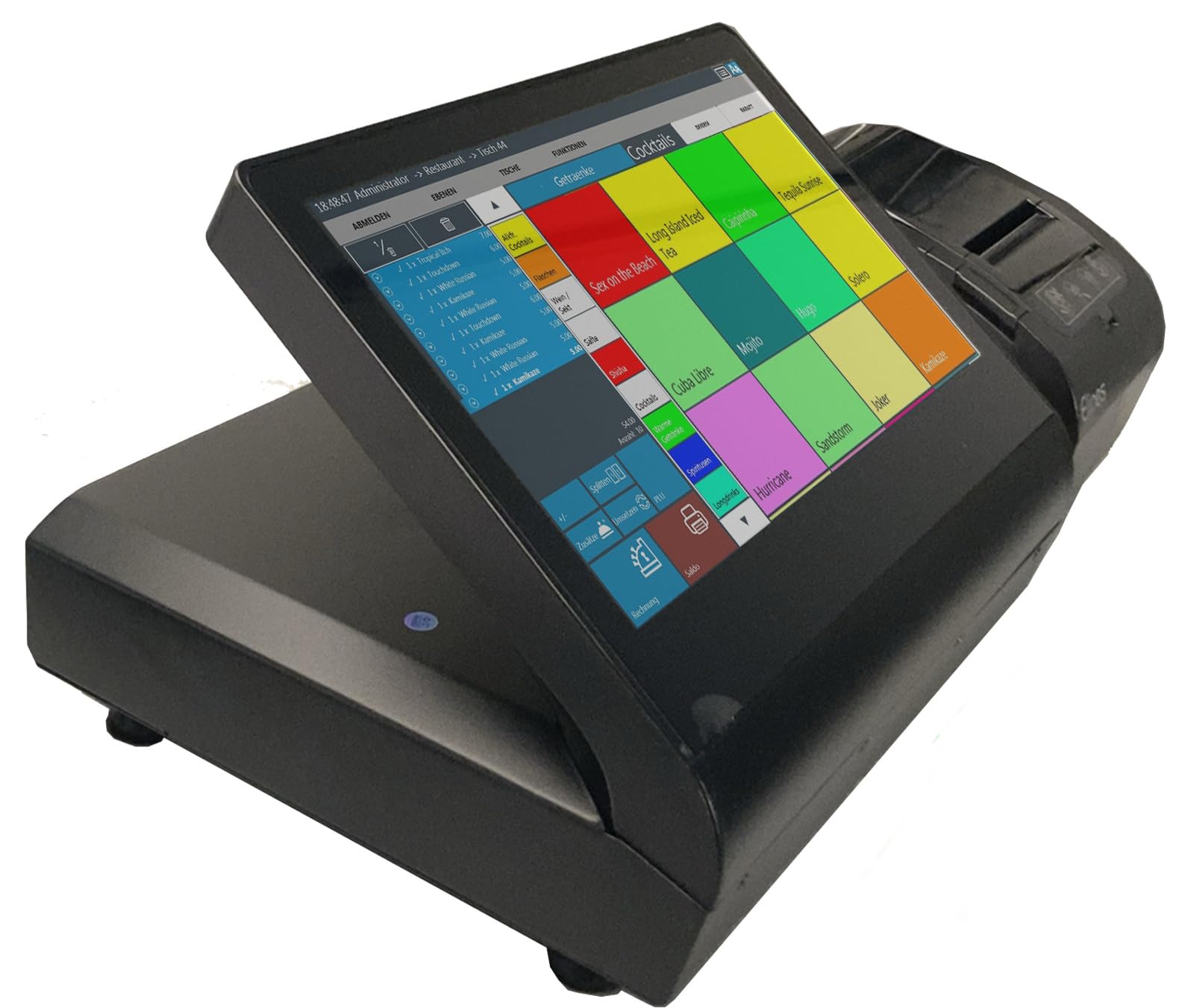 Kassensystem für Gastronomie – Restaurant, Café, Bar & Imbiss POS Kasse 12" mit Touchscreen, Bondrucker, Kassenschublade & Software – ohne monatliche Gebühren – TSE-konform
