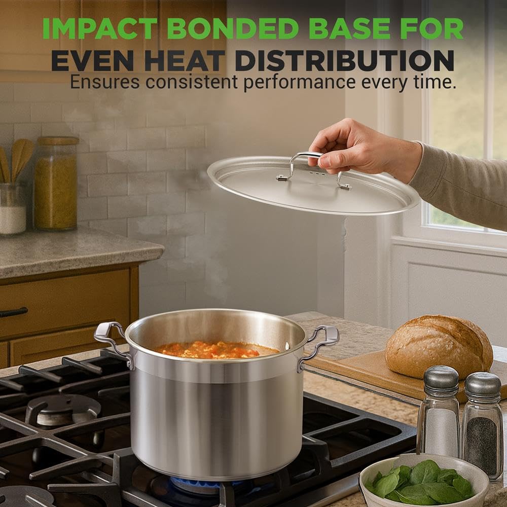 NutriChef Pentola in acciaio inox da 7,6 l, per induzione – Pentola compatta con coperchio per singole e piccole famiglie, lavabile in lavastoviglie e salvaspazio, ideale per pasta, zuppe e pasti
