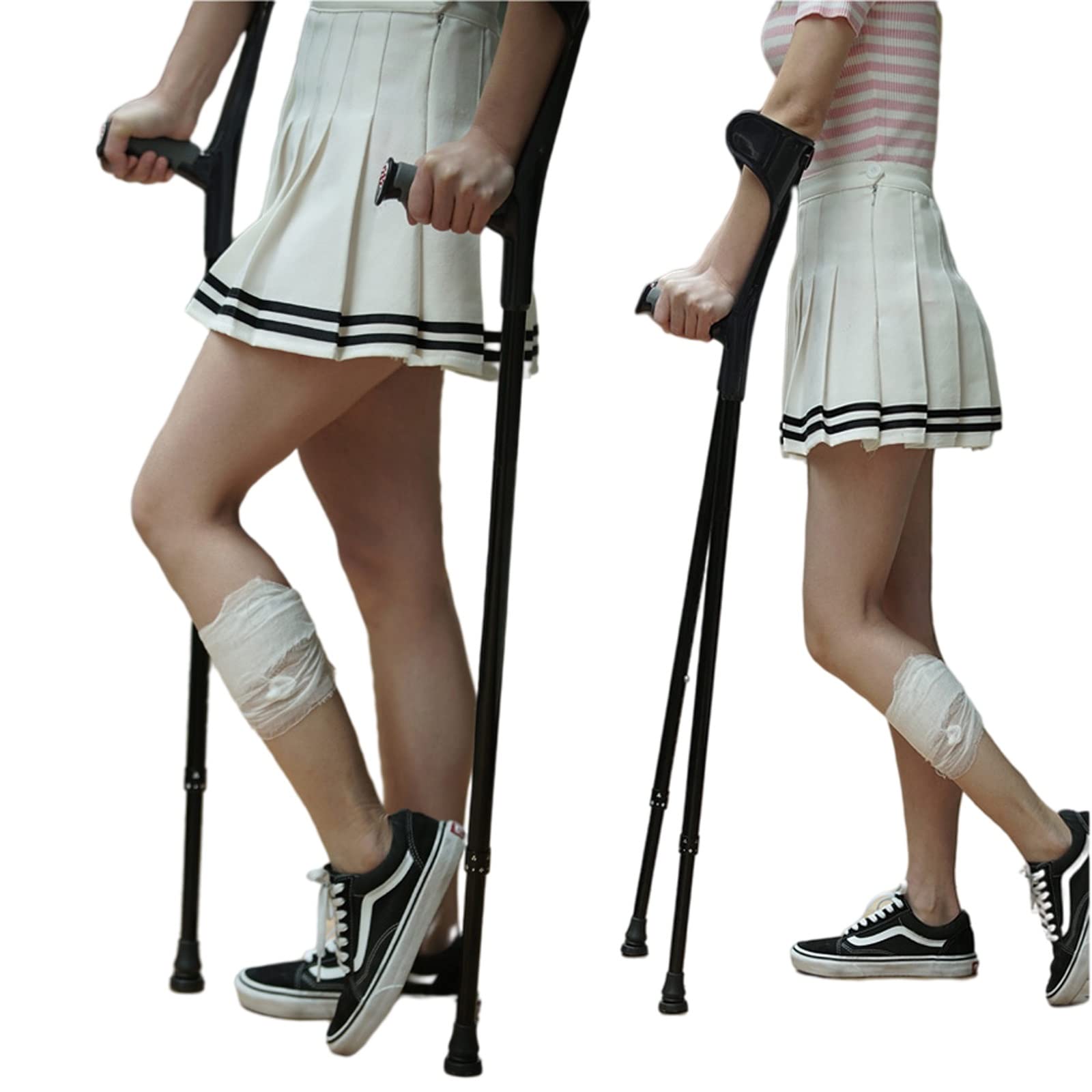 ¿Muletas de antebrazo?, Muletas Plegables para Viajes, muletas ergonómicas Ajustables y Ligeras para Caminar, para Adultos/jóvenes/Ancianos Lucky Star