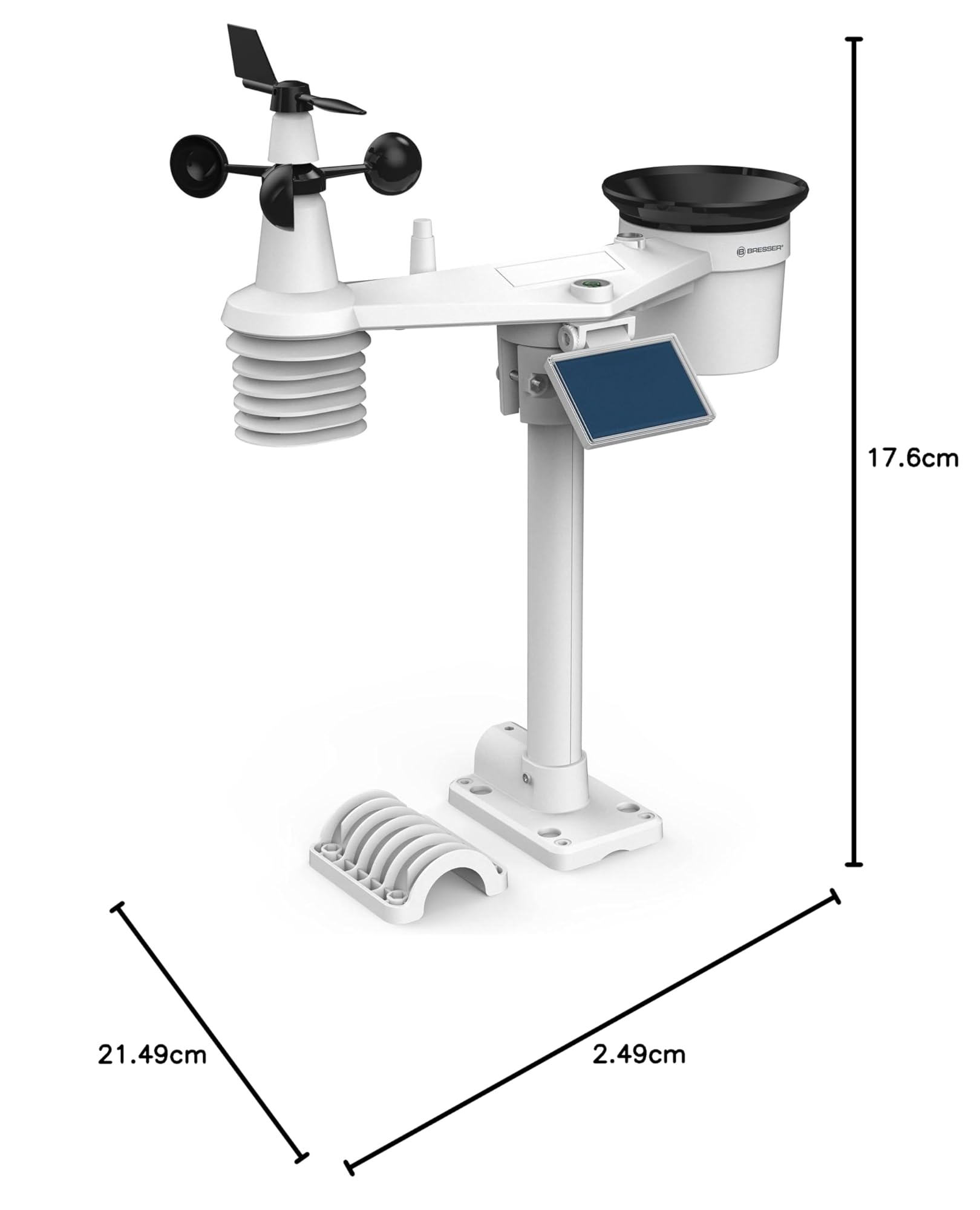 Bresser 6-Tage 4CAST Funk Wetter Station PRO WLAN-Wetter-Center 7-in-1 solar mit Wind- und Regenmesser, Schwarz