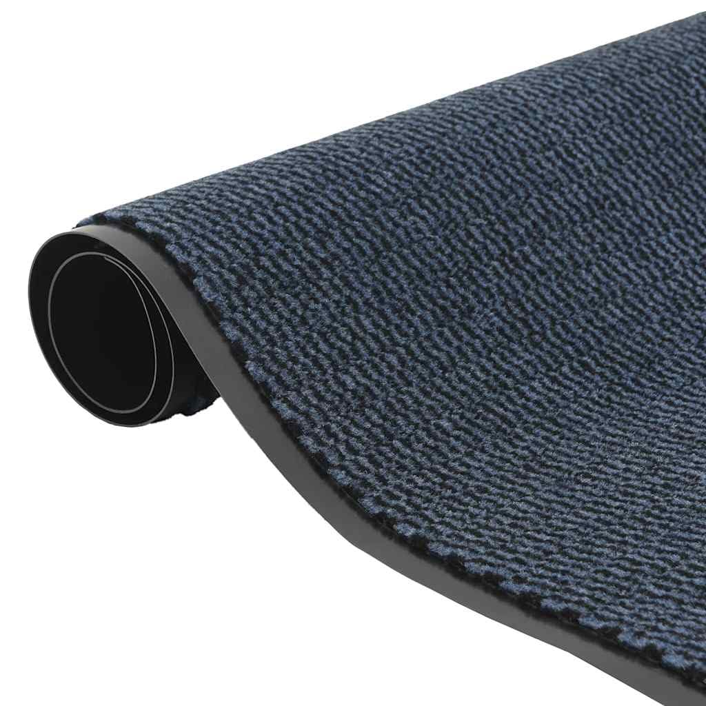 Zerbino blu 115 x 400 cm in robusto polipropilene con retro in PVC antiscivolo per ingresso, corridoio e terrazza coperta