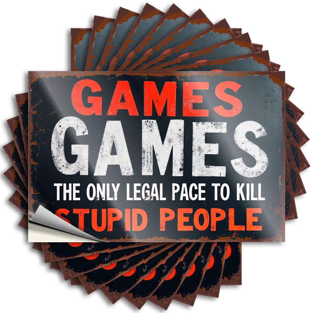 Sticker Rooms Decorations Easy Apply | Games: The Only Legal Way to Kill Stupid People Winter Case Peel and Stick(6X9CM)