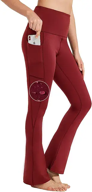 Bootcut Women's Yoga Trousers - High Waist, Waterproof, Tummy Control, Pockets
