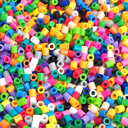 CONNECTION 10000 Piezas Cuentas Para Planchar 5 mm Diy Fuse Beads Perlas Para Planchar 50 Colores Cuentas De Hierro Fusibles Manualidades Regalo Para Pascua Fiesta Cumpleaños Niños Y Niñas