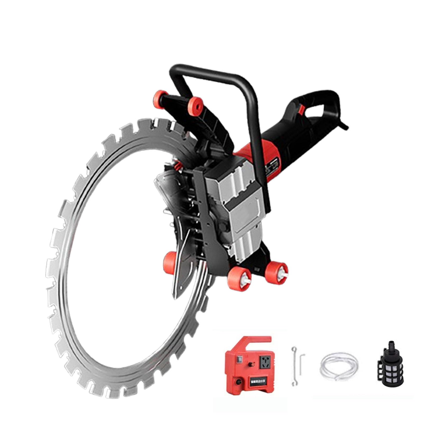 QINPI Electric Concrete Ring Saw 6800w, 410mm Diamond Blade Wall Cutting Machine, 300mm Cutting Depth, Wet Concrete Cutter For Masonry, Stone, Brick And Granite