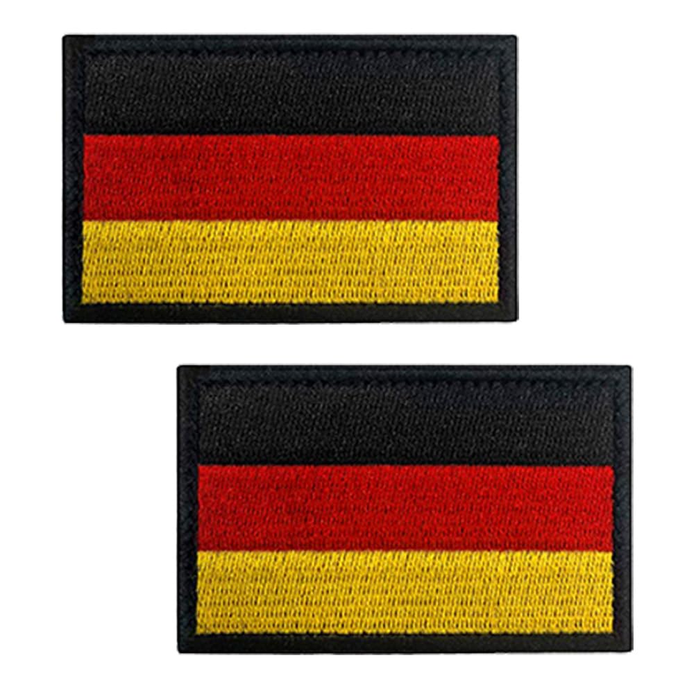 2 Stück Deutschland Flaggen Taktische Patches Abzeichen Stickerei Patches Emblem Iron on Sew on auf Applikationen Kleidung,Uniformen, Rucksack,Mützen,Jeans,Jacken,Hosen,DIY-Zubehör