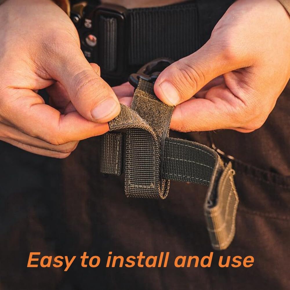 ACEXIER 3PCS Outdoor Portachiavi tattico Gear Clip Keeper Pouch Cintura Portachiavi Molle Tessitura Guanti Corda Titolare Militare Molle Gancio (Tan)