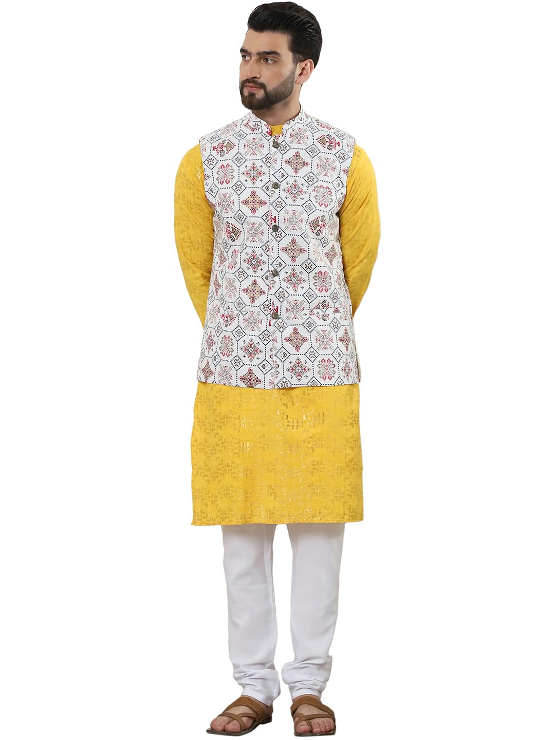 Men Kurta Pyjama With Nehru Jacket-image-31