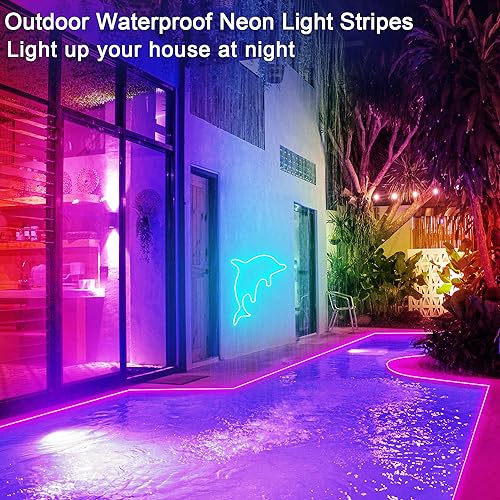 Segrass 32.8Ft Led Neon Lights With Remote App Control Ip65 Waterproof Flexible Neon Strip Lights 24V Rgb Rope Lights For Bedroom Room Outdoors Decor thumb #2