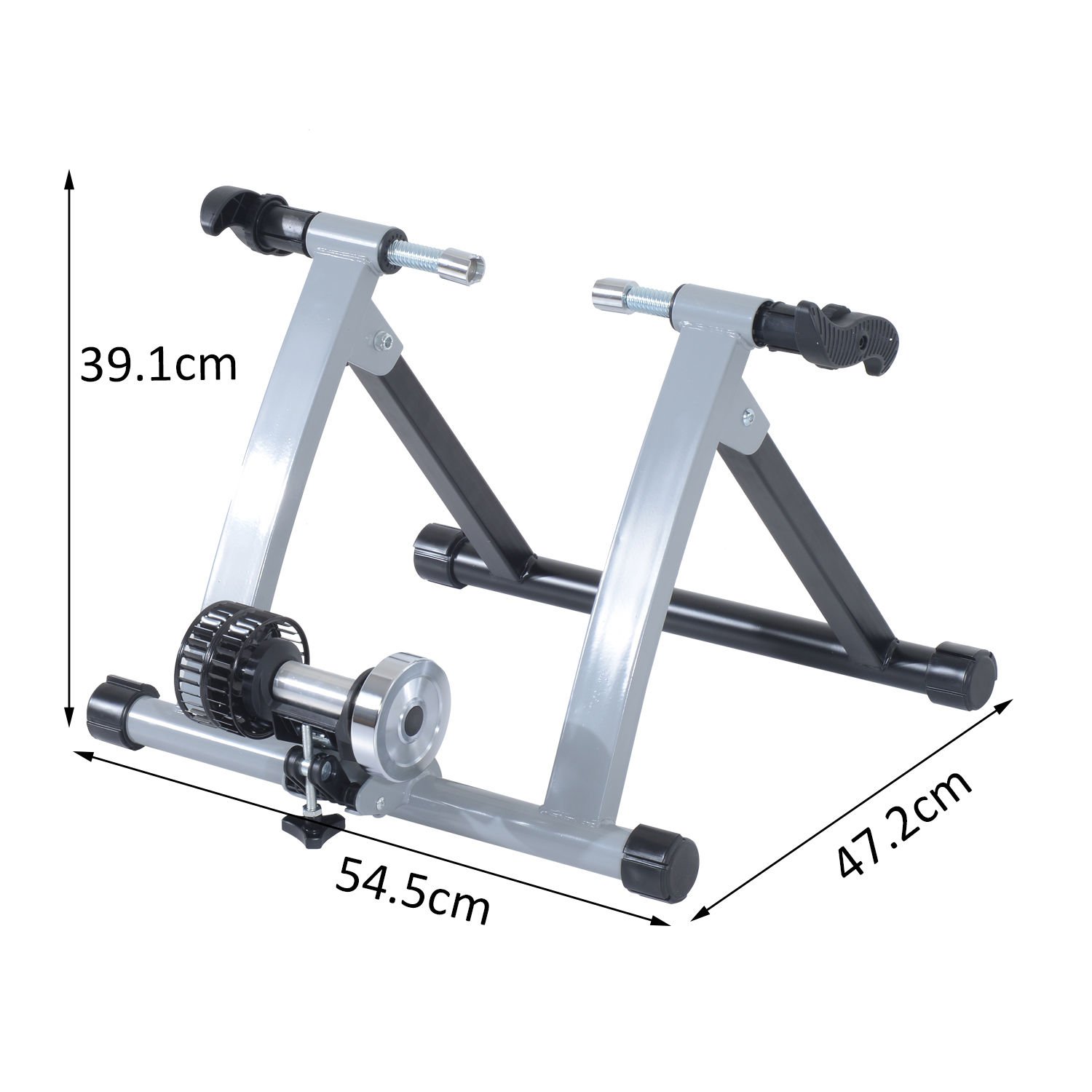 HOMCOM Rollentrainer Fahrrad Rennrad Heimtrainer Trainer faltbar Magnetbremse 54,5 x 47,2 x 39,1 cm