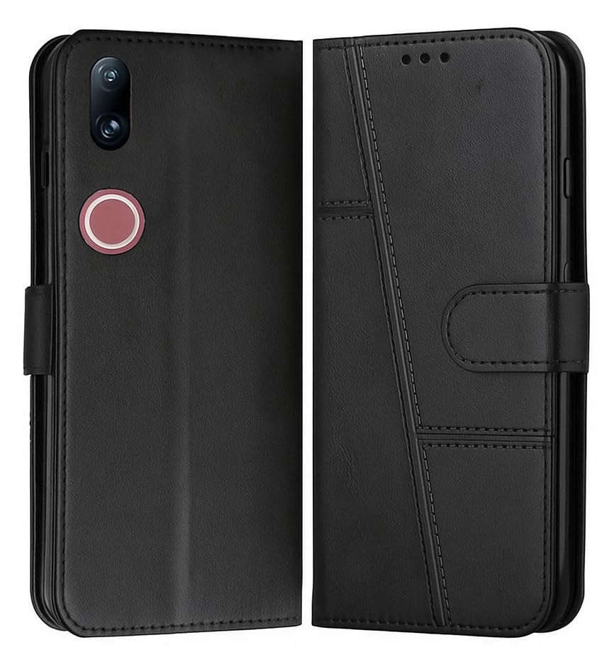 Image of for Vivo T4R 5G / iQOO Z10R 5G / Vivo V50e 5G / Vivo V50 5G Flip Cover Leather Finish | Inside TPU with Card Pockets | Wallet Stand | Complete Protection Flip Case