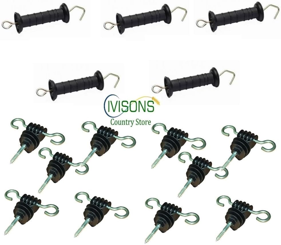 Electric Fencing Range 5 x Gate Handles + 10 x Classic Anchor Isolators