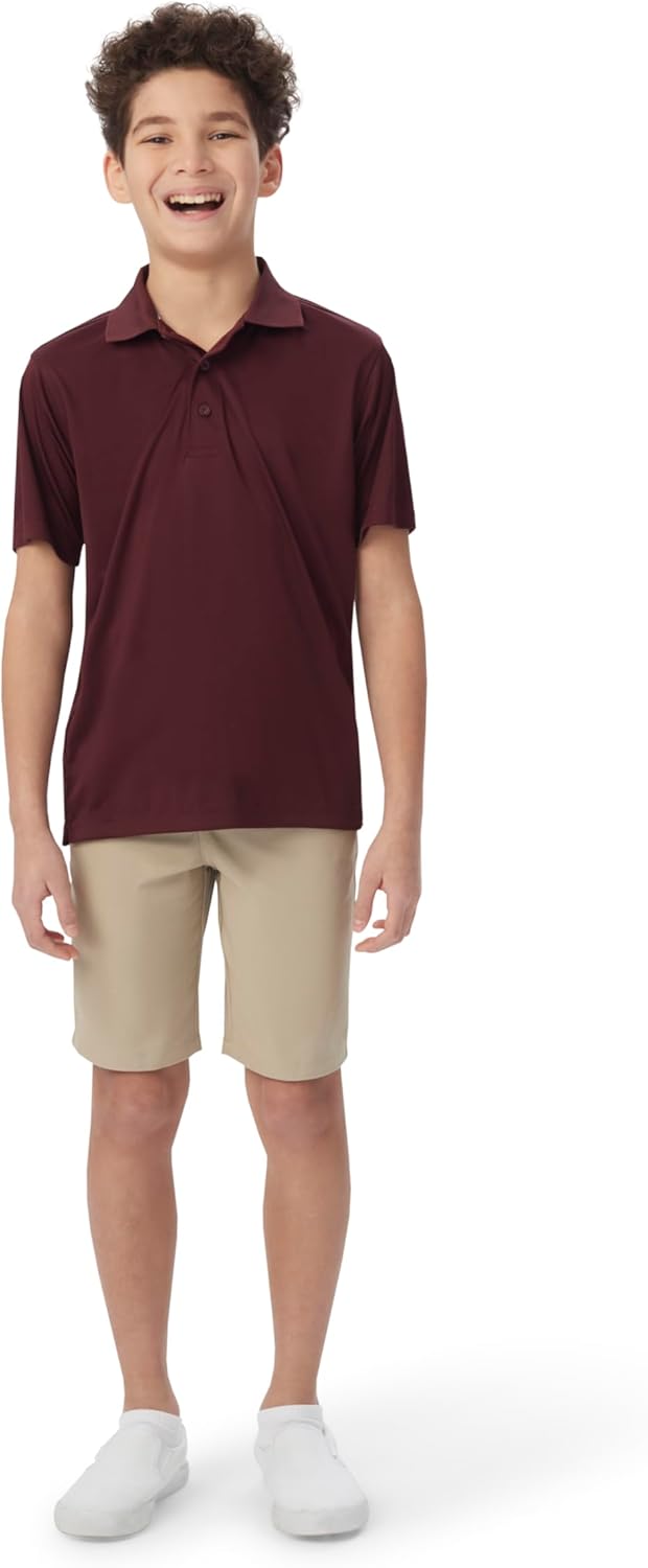 French Toast Men's Moisture Wicking Performance Sport Polo Short Sleeve Shirt - Image 3