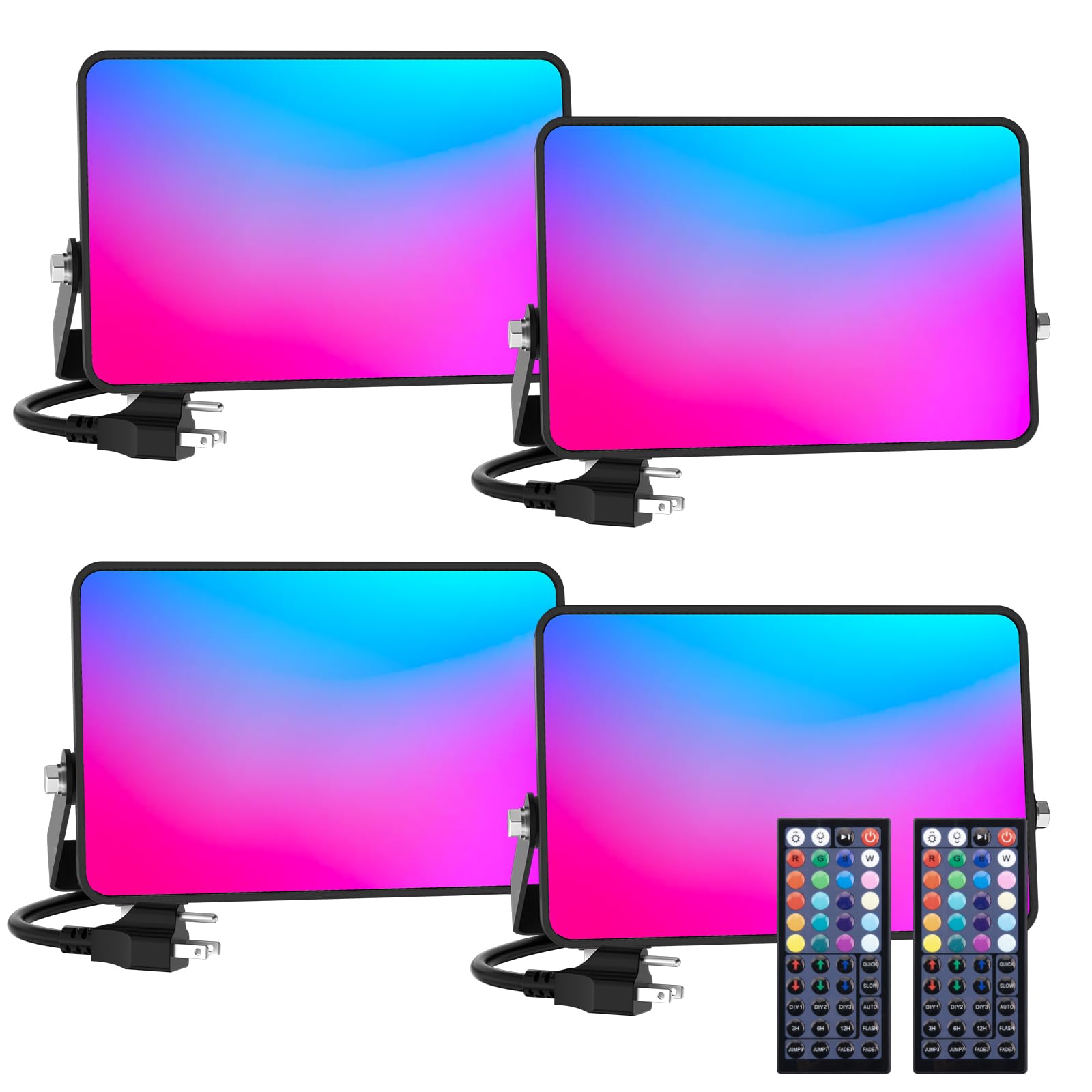 LED-Flutlicht, entspricht 600 W, RGB, für den Außenbereich, Farbwechsel, Bühnenstrahler mit Fernbedienung, IP66 Landschafts-Bodenstrahler, Deckenleuchten für den Innenbereich, für