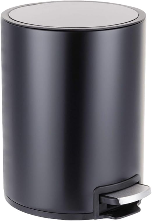 HJRD Garbage Bins,DrumShaped Trash Can with Lid Household Stainless Steel Pedal