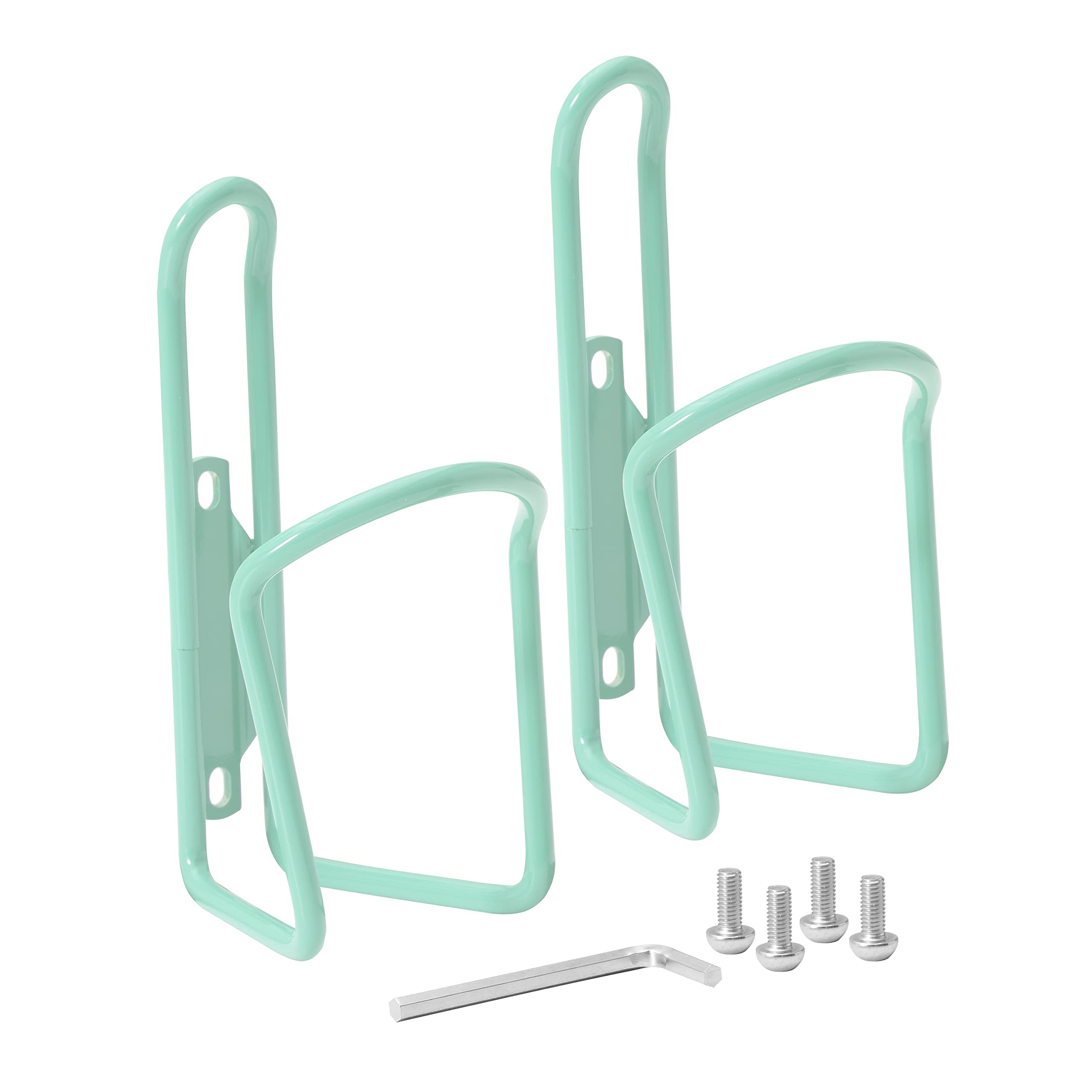 BW USA Aluminum Bike Water Bottle Cages – Great for MTB and Road Bicycles – 2 Pack - Seafoam