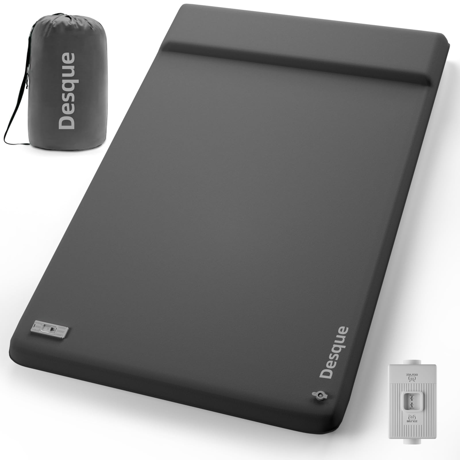 Full Self Inflating Sleeping Pad Built-in Electric Pump, 3.14" Thick Air & Memory Foam Camping Mattress, 2 Person Outdoor Camping Mat for Rooftop Tent Car Truck Van Car Traveling Double