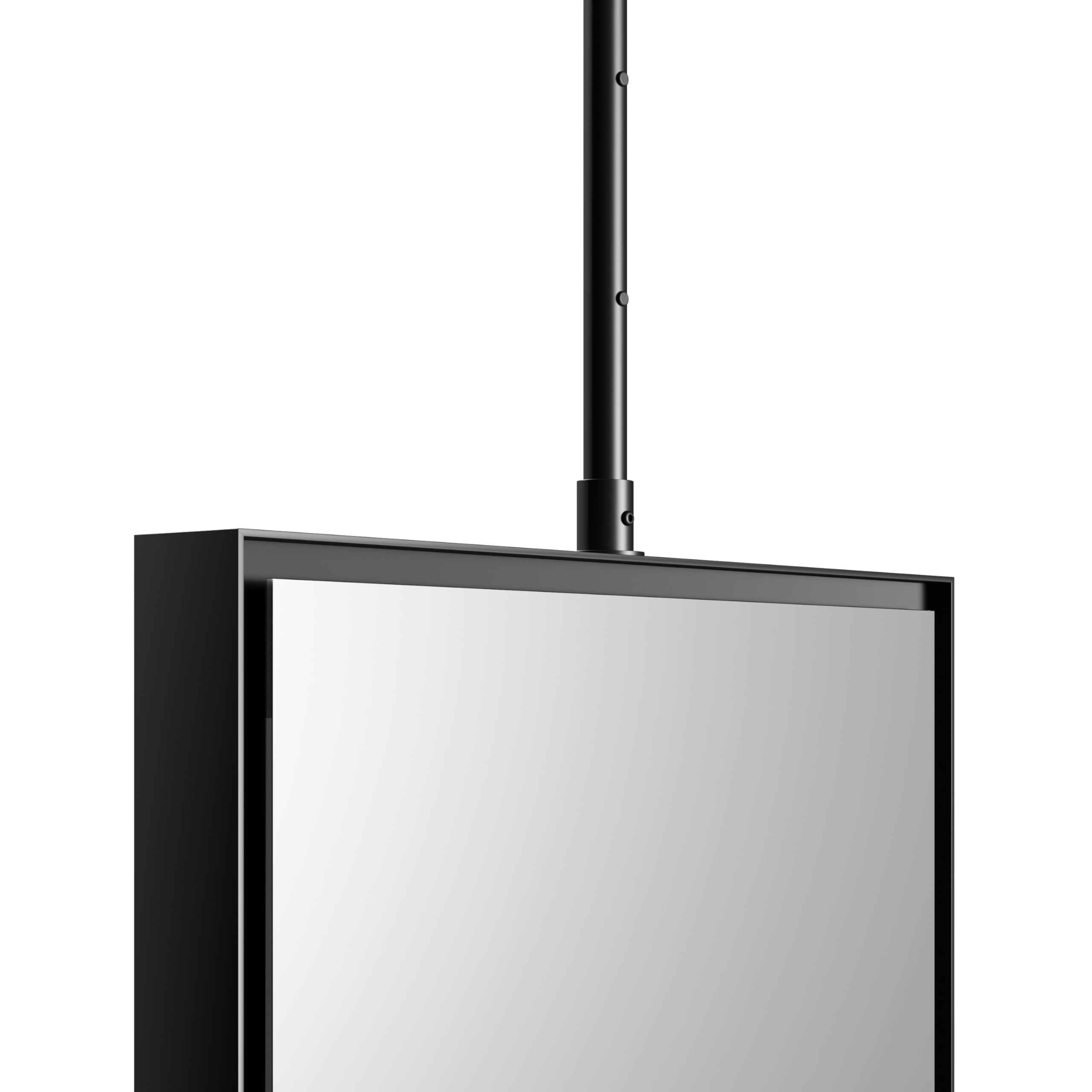 BERNSTEIN - Miroir suspendu salle de bain rectangulaire double faces rotation 360° cadre acier inoxydable noir - 50x80x6cm - 2145