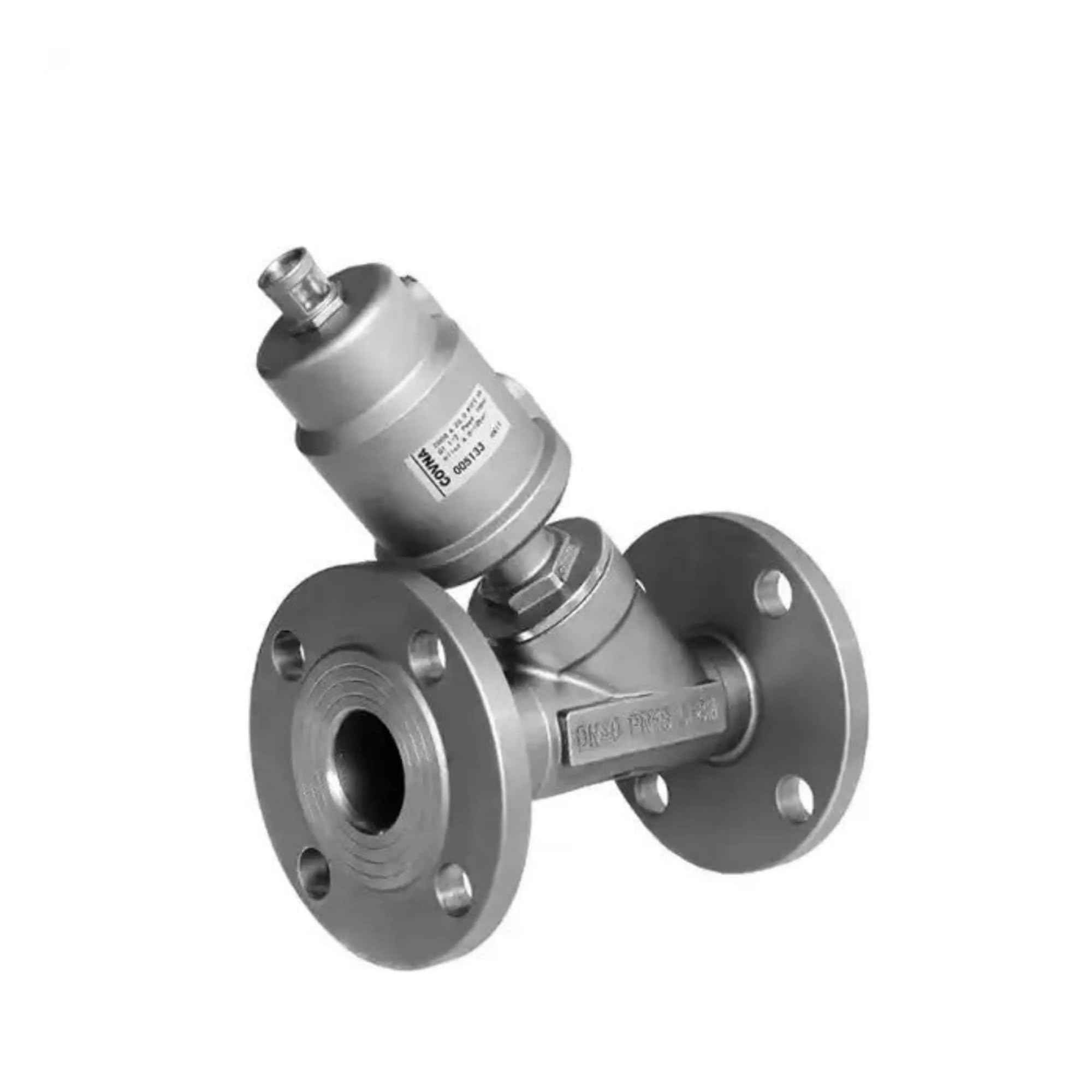 KXIWLUFV DN20 Stainless Steel Pneumatic Flange Angle Seat Resistant Corrosion Steam Y Type Cut Off