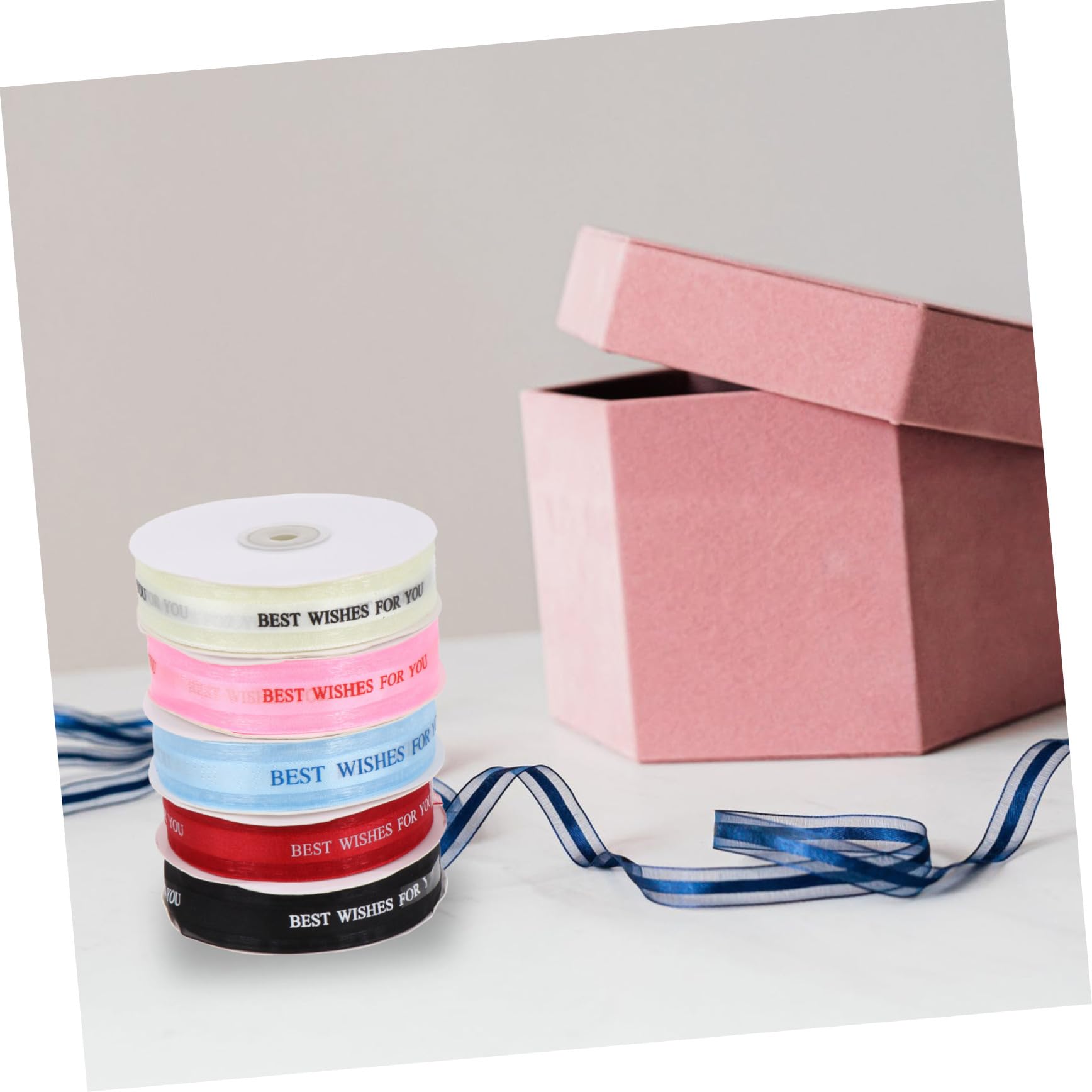 NUOBESTY 5rotoli Nastro in Raso Decorativo Nastro per Confezioni Regalo Regalo per Pacchi Creativo per Feste