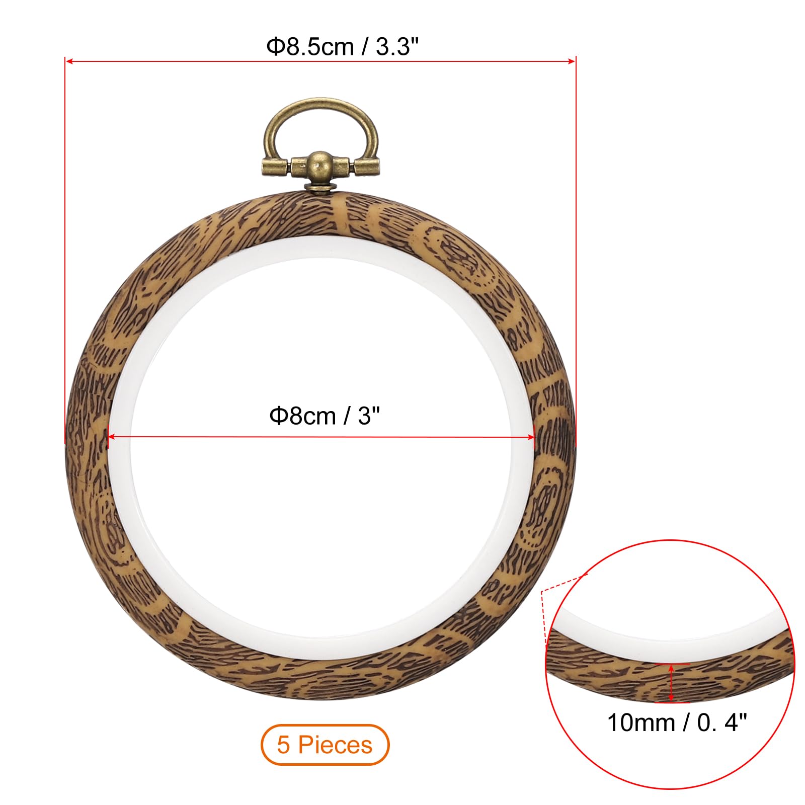 PATIKIL 3inch Embroidery Hoops - Image 2