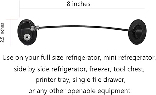 Miniatura 5 de REZIPO - Cerradura para puerta de refrigerador con 2 llaves cerradura para cajón de archivos cerradura para puerta de congelador y cerradura para