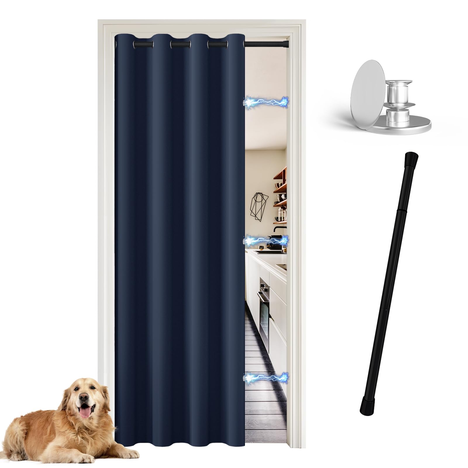 JCyh No-Drilling Magnetic Temporary Door for Bedroom