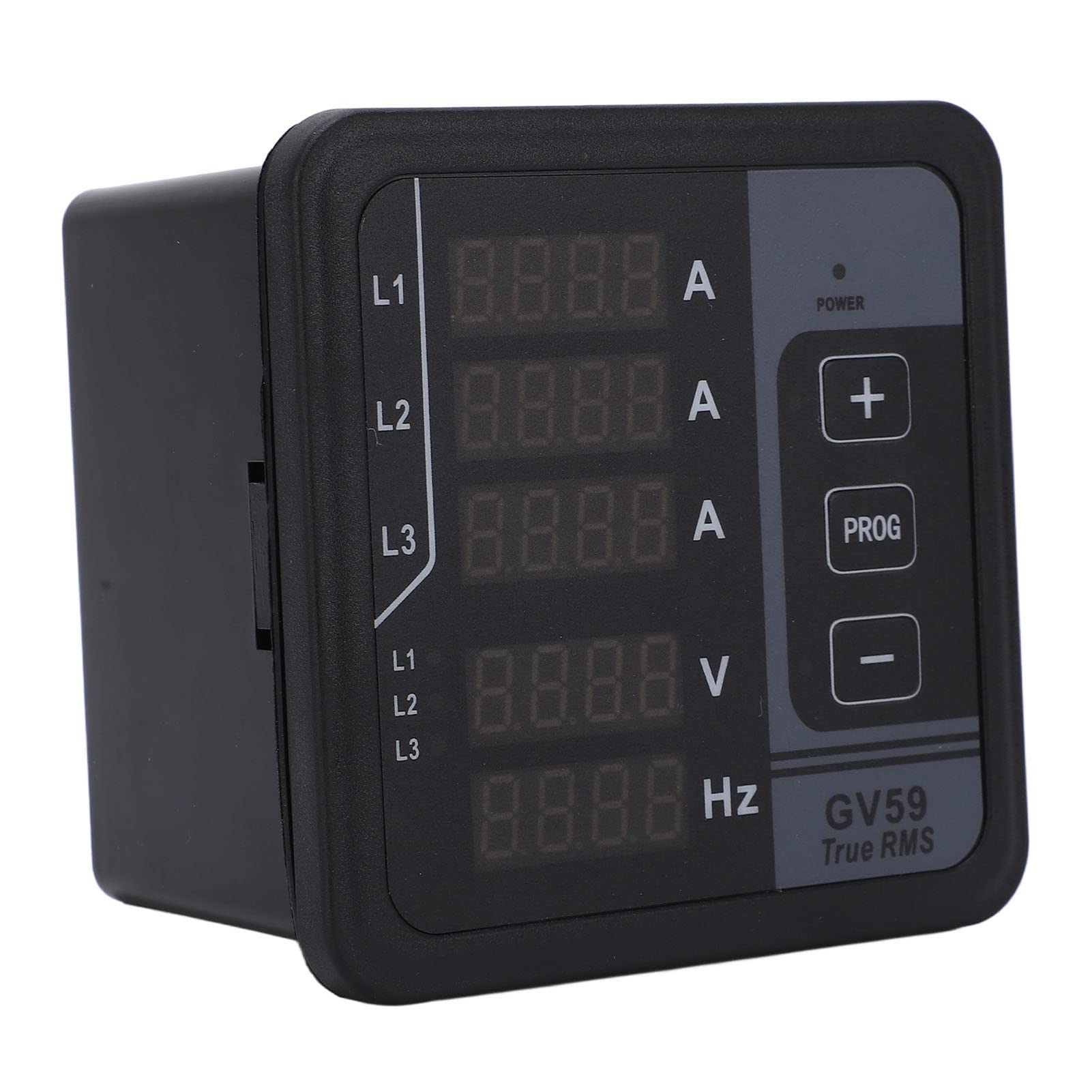 Wakects Woltomierz Generatora Cyfrowy 3-fazowy Monitor Generatora 165 do 265 V z Wyświetlaczem Częstotliwości Napięcia i Prądu Oraz funkcją Alarmu dla Użytkowników Paneli