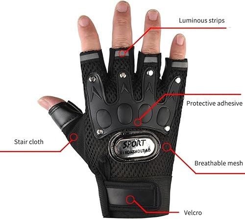 Miniatura 5 de Guantes de medio dedo Guantes finos transpirables gruesos Ciclismo Fitness Equitación Deportes Motocicleta