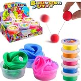 German Trendseller® - 24 x Springknete / Hüpfknete für Kinder┃ Flummimasse ┃Mitgebsel ┃ Kindergeburtstag ┃ 24 Stück