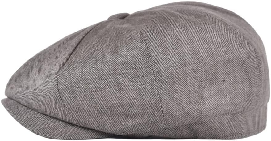 Wool Tweed Herringbone Cap for Mens Women Beret Cabbie Driver Hat Golf Ivy Flat Hats