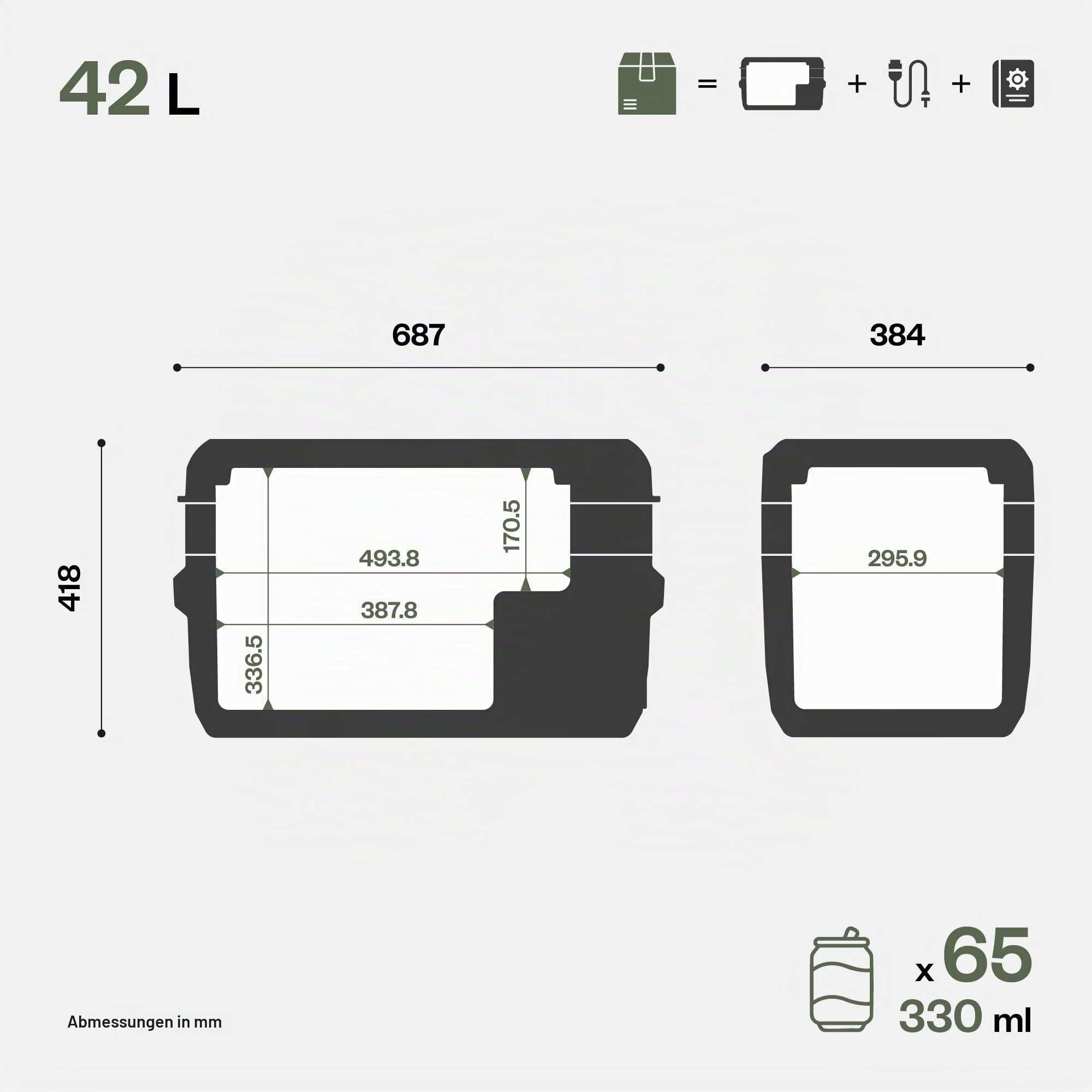 Indel B ITB Serie - Tragbare Kompressor Kühlbox (15-52 Liter) 12/24V - Elektrische Kühlbox, Gefrierbox Auto - Mini-Kühlschrank für LKW, Boot, Reisemobil mit Zigarettenanzünder-Steckerkabel