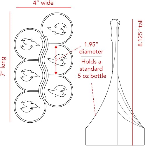 Miniatura 7 de Portador de 6 botellas para salsa picante, capacidad para botellas estándar de 5 onzas, organizador de salsa picante, soporte para condimentos