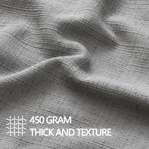 Image of MIULEE Euro Sham Pillow Covers for Bed 24x24, 2 Pack Grey Thick & Textured Decorative Throw Pillow Covers, Neutral Linen Cushion Cases, Modern Farmhouse Home Decor, No Filling