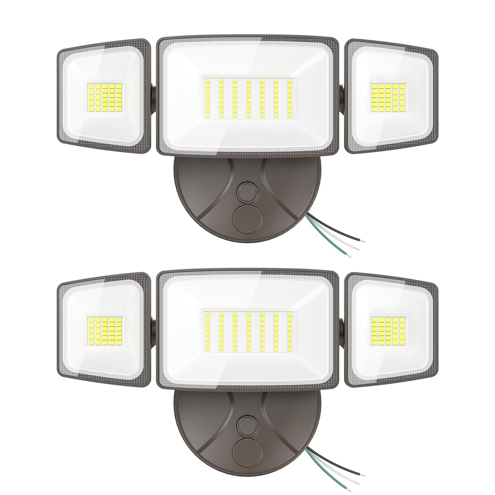 Onforu 2 Pack 75W Flood Lights Outdoor, 7000LM LED Floodlights Switch Controlled, IP65 Waterproof Exterior Lighting Fixture with 3 Adjustable Heads, 6500K Security Light for Eave Garage Yard