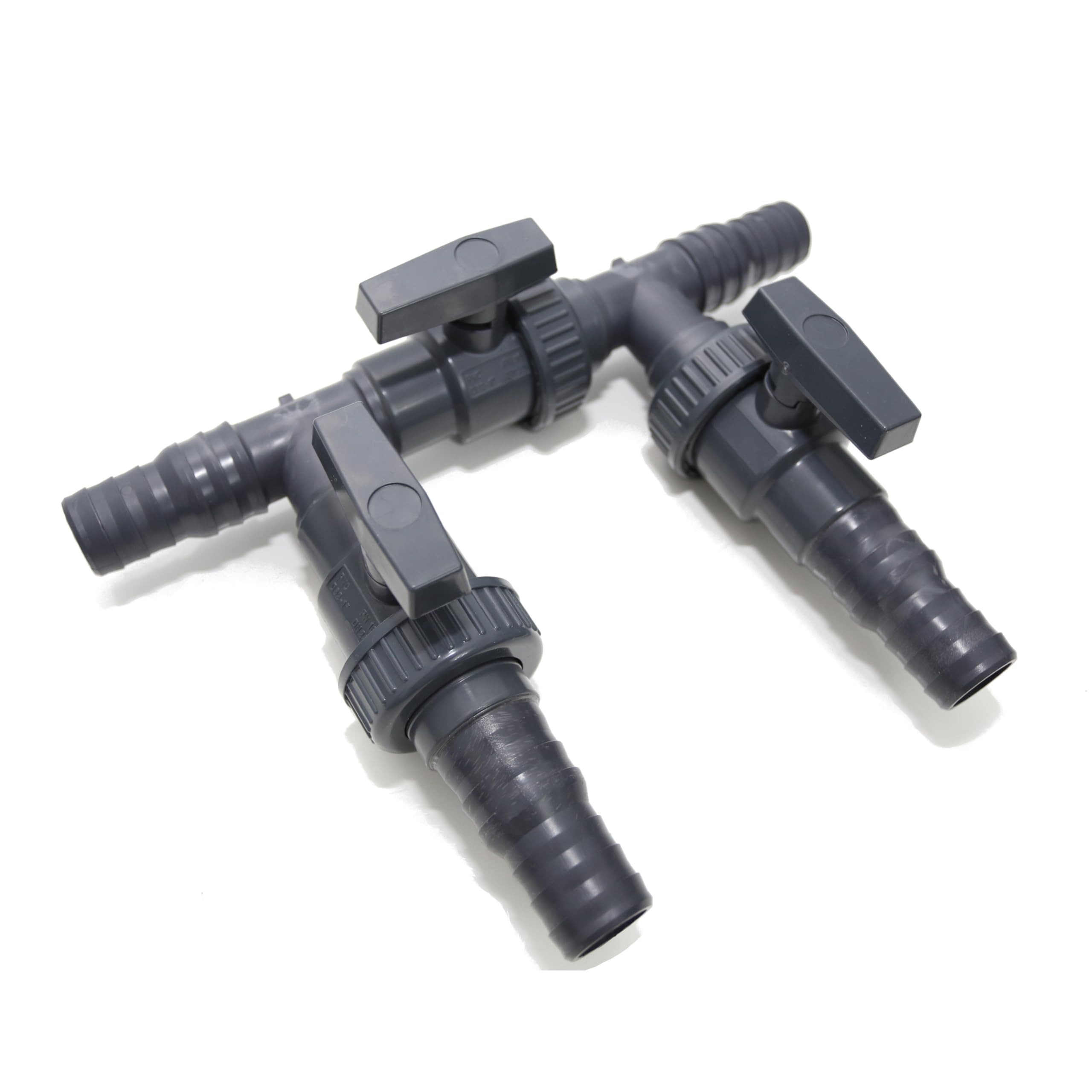 HAF 3 Wege Solarweiche / 3 Wege Ventil mit Absperrhahn | 4-Teiliges Bypass Set mit 32mm & 38mm Schlauchtüllen zum Anschluss von Solarkollektor, Poolheizung, Wärmepumpe, Heizmatte oder Sandfilteranlage