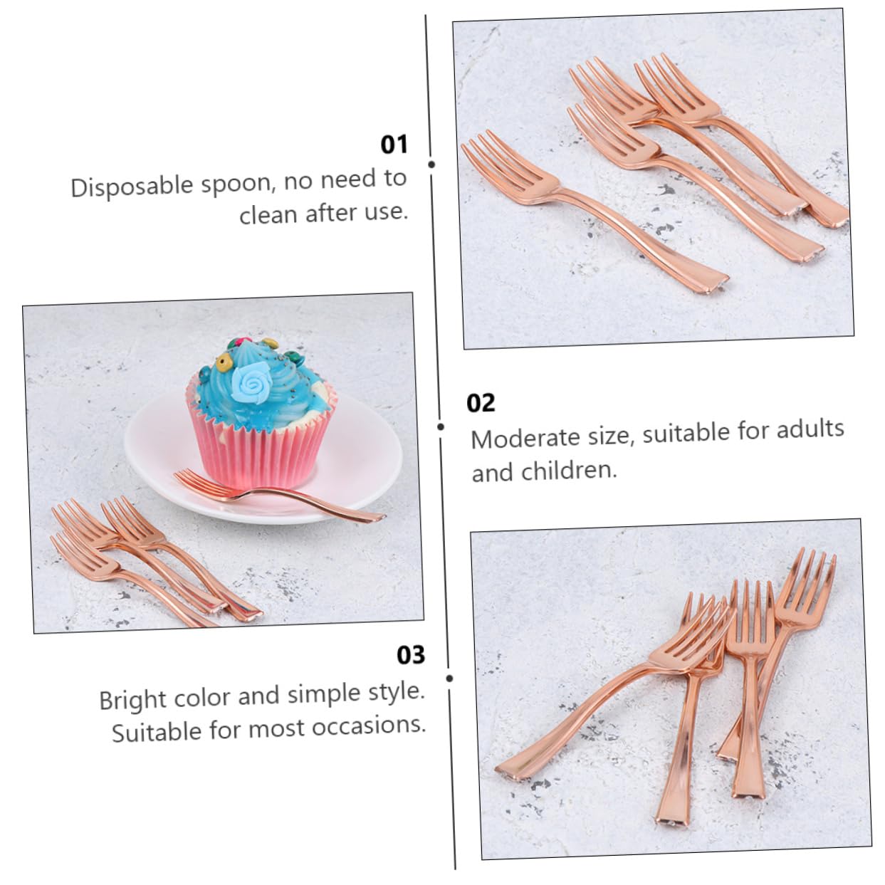 Luxshiny 10pcs Mini Forks Dessert Forks Disposable for Adults Boys and Girls Cake Food-grade Material Easy to Use