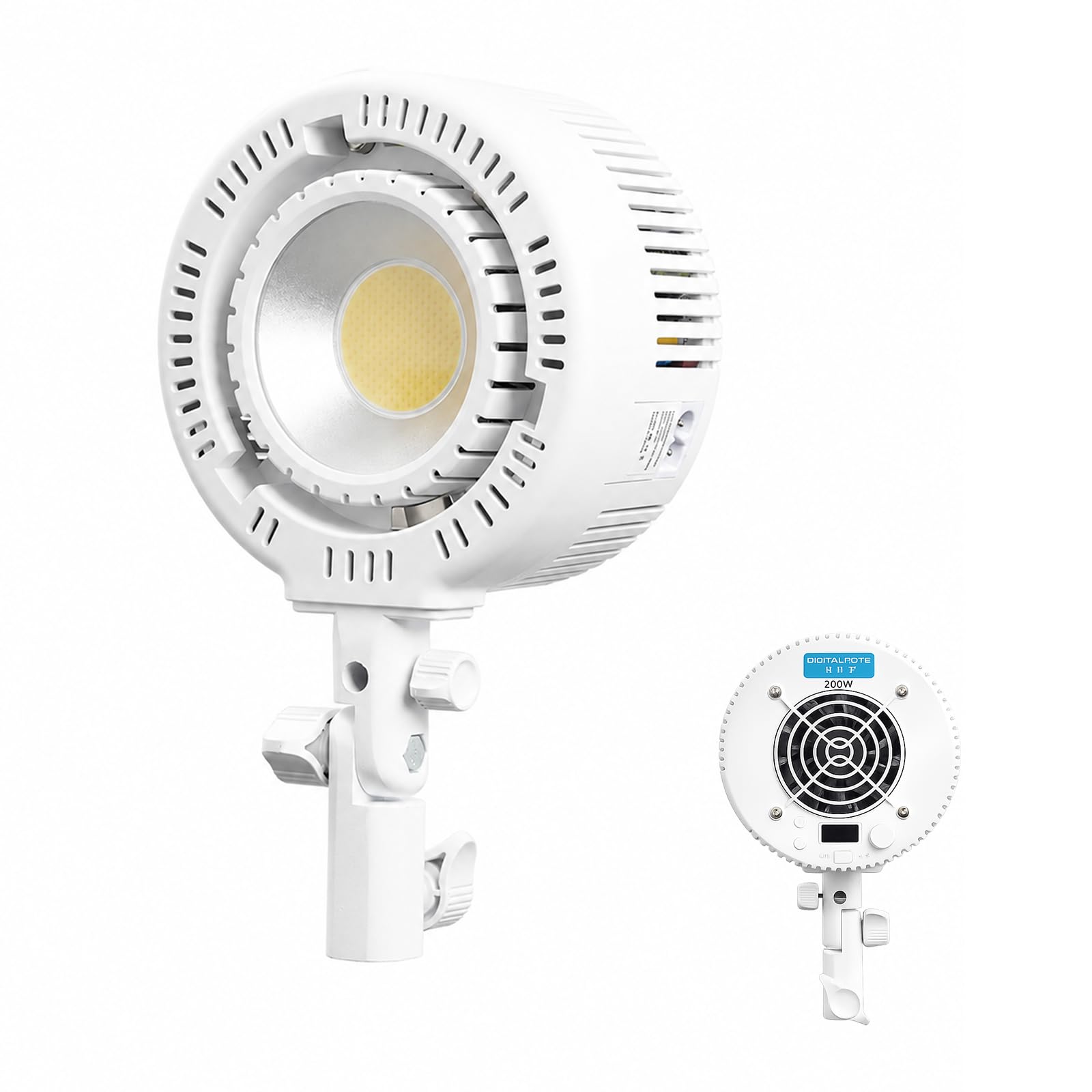 DF DIGITALFOTO Lampe vidéo LED COB bicolore 200 W, IRC 95+, 2700 K-6500 K, lumière de remplissage à intensité variable avec support Bowens standard, pour portrait, photographie de nature morte pour