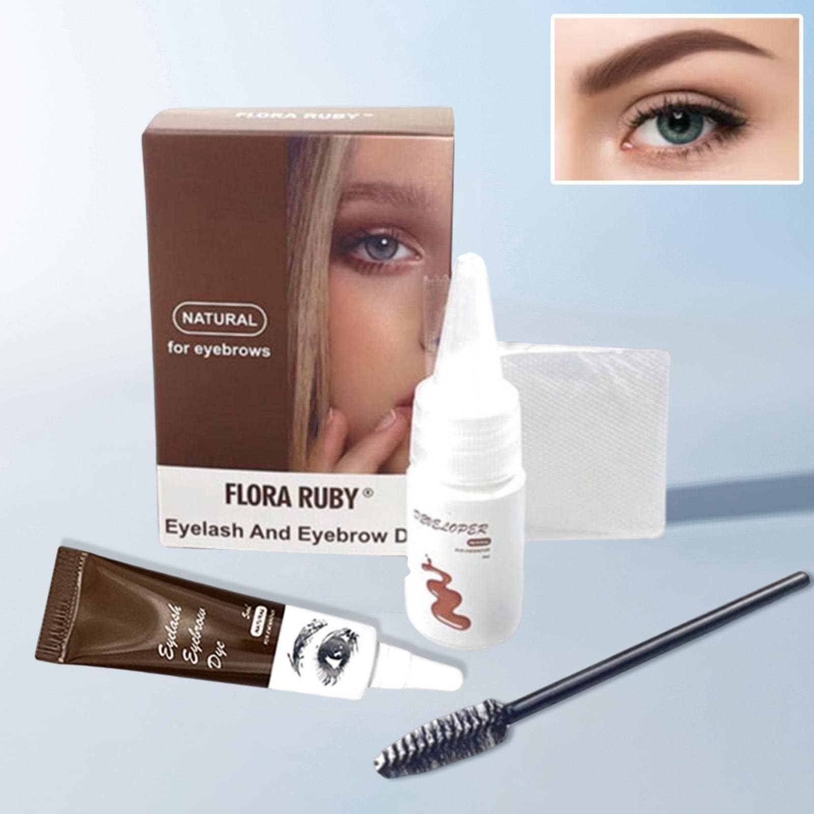 SDR Eyelash Eyebrow Dye Tint Cream Kit Eyebrow Fuller Tinting Kit Dark Brown
