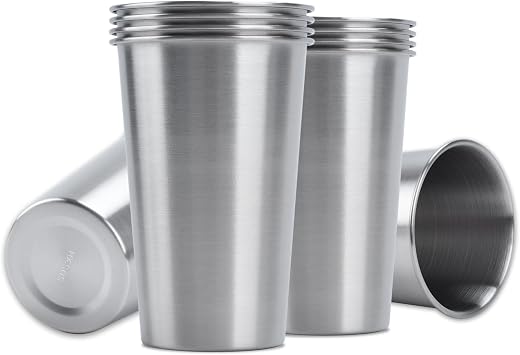 10PCS 16oz Stainless Steel Cup drinking cup Kitchen Accessories For Portable Drinkware Set Silvery