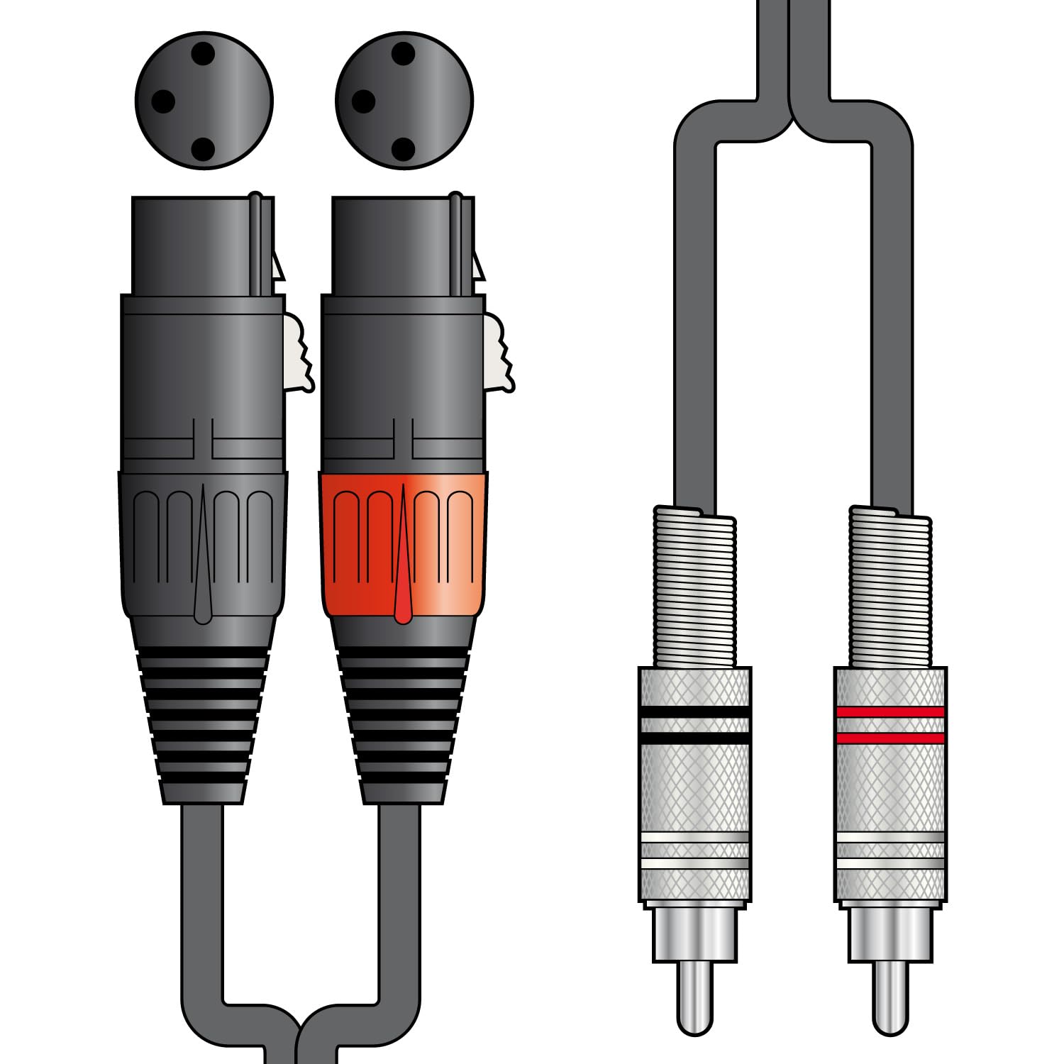 Citronic 2x XLR Female Connectors To 2x RCA Plugs Classic Audio Cable (1.5m)
