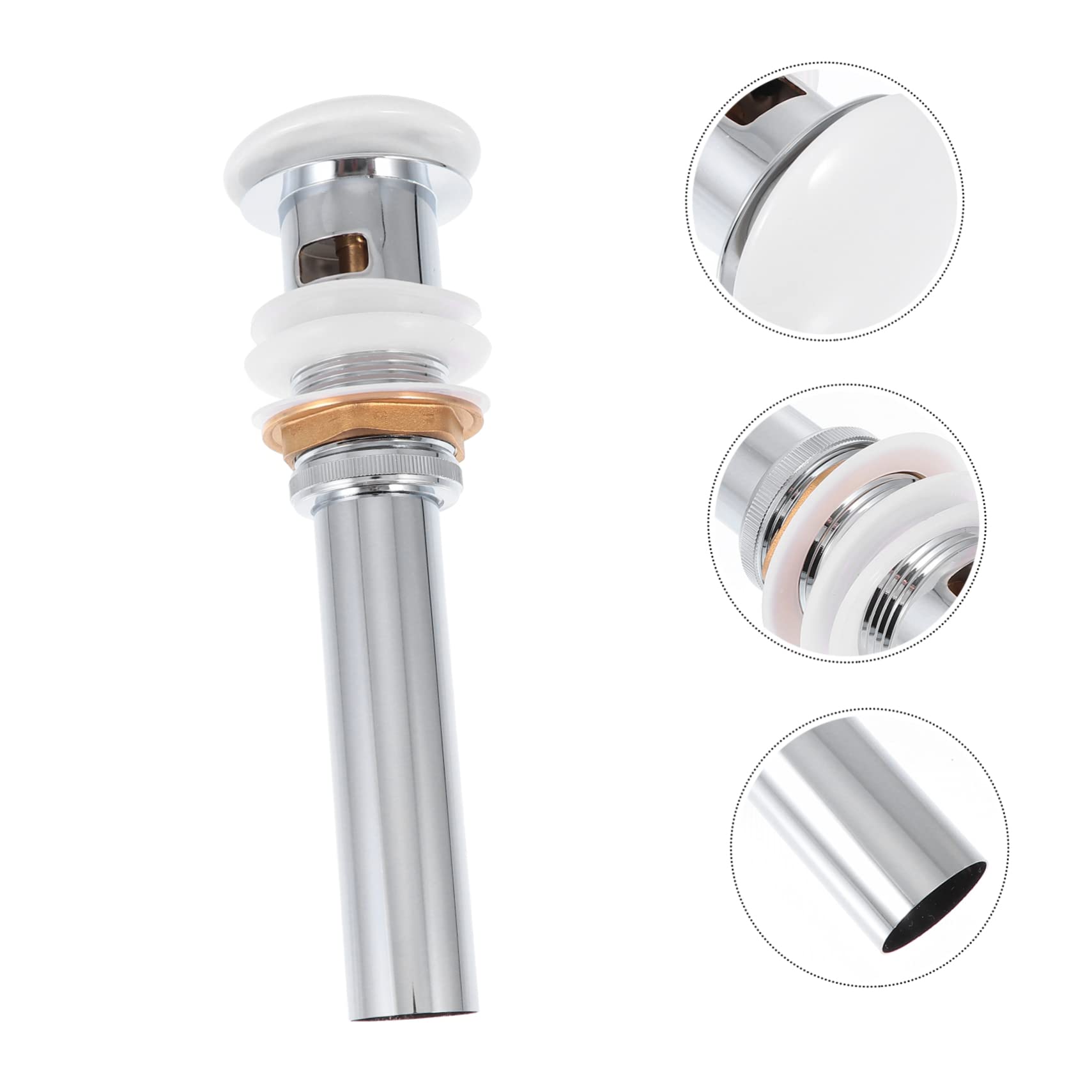WOONEKY Tapón Desagüe Pop Up para Fregadero y Lavabo Diseño Cerámico con Orificios Resistente y Práctico para Baño y Cocina Compatible con Desagües con Rebosadero